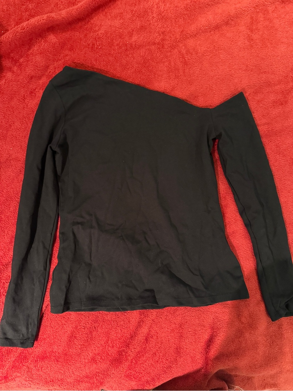 H&M Black One-Shoulder Long Sleeve Top